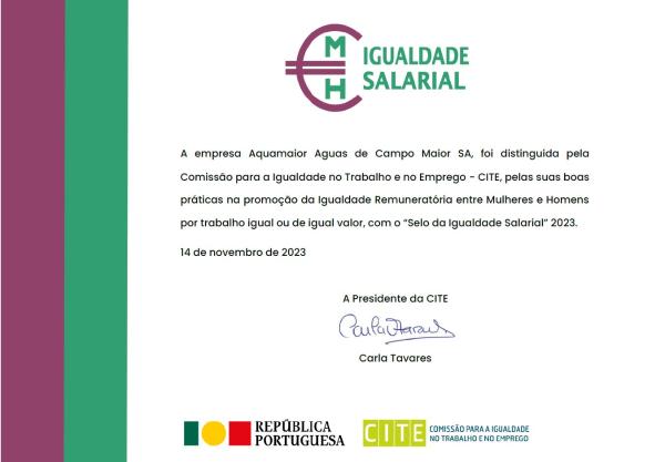 Selo da Igualdade Salarial 2023